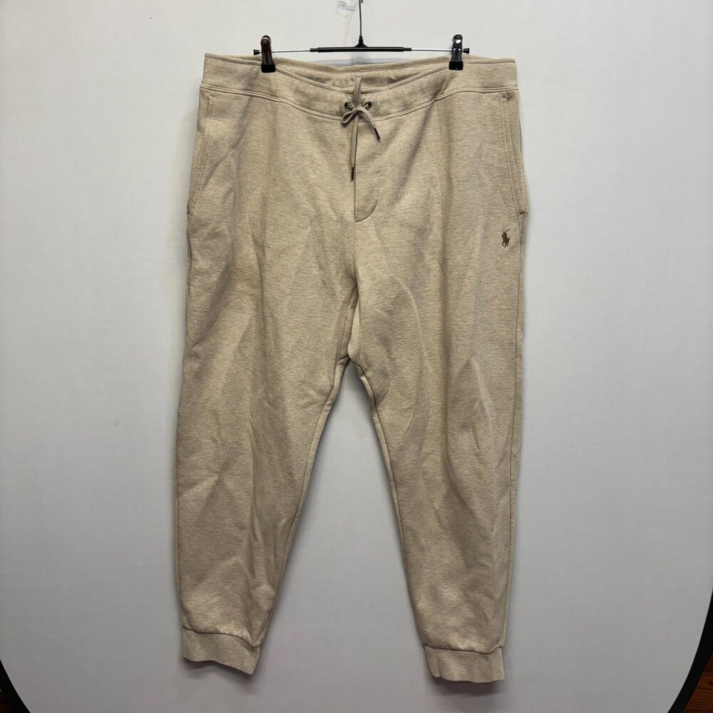 Polo Ralph Lauren Men Double Knit Jogger Pants Size 2XLT 2XL Tall Beige D118 -14